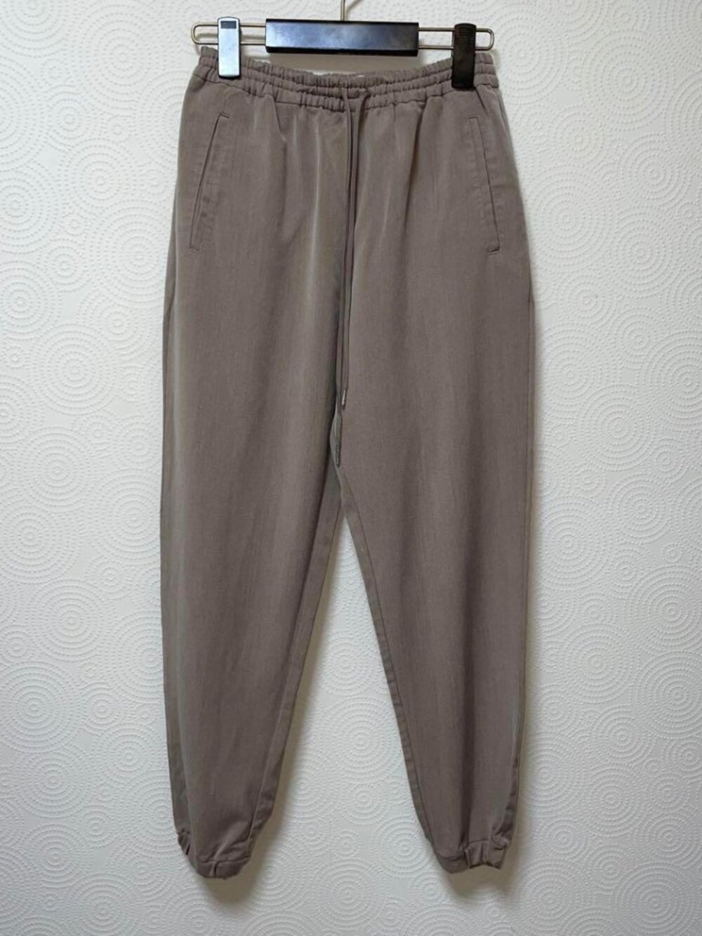 Beaunie Beige Jogger Casual Pants Elastic Waist